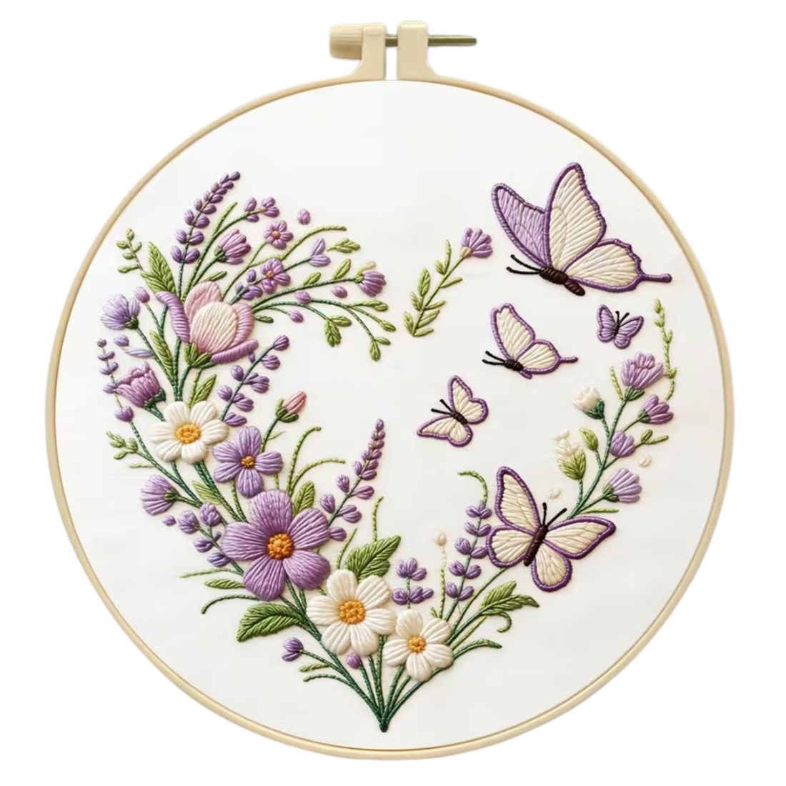 Kit Bordado Floral Heart Embroidery Kit 20cm