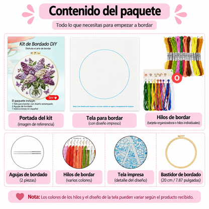 Kit Bordado Blooming Lilacs Embroidery Kit 20cm