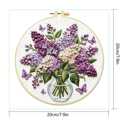 Kit Bordado Blooming Lilacs Embroidery Kit 20cm