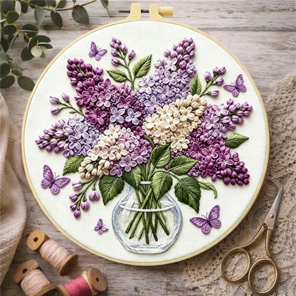 Kit Bordado Blooming Lilacs Embroidery Kit 20cm