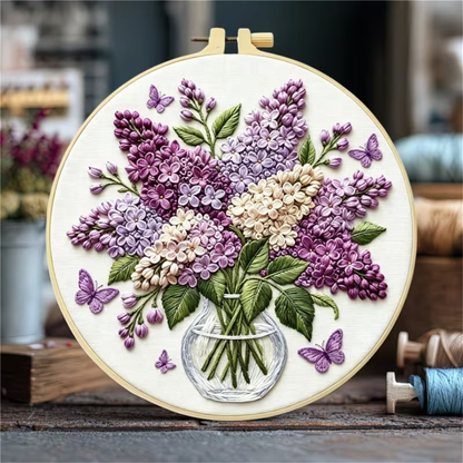 Kit Bordado Blooming Lilacs Embroidery Kit 20cm
