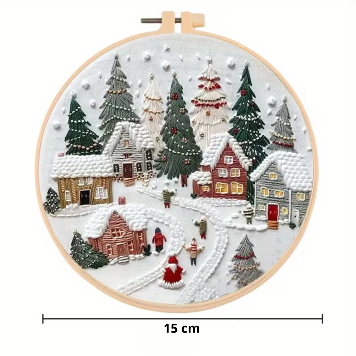 Kit Bordado Christmas Village Embroidery Kit 15 cm