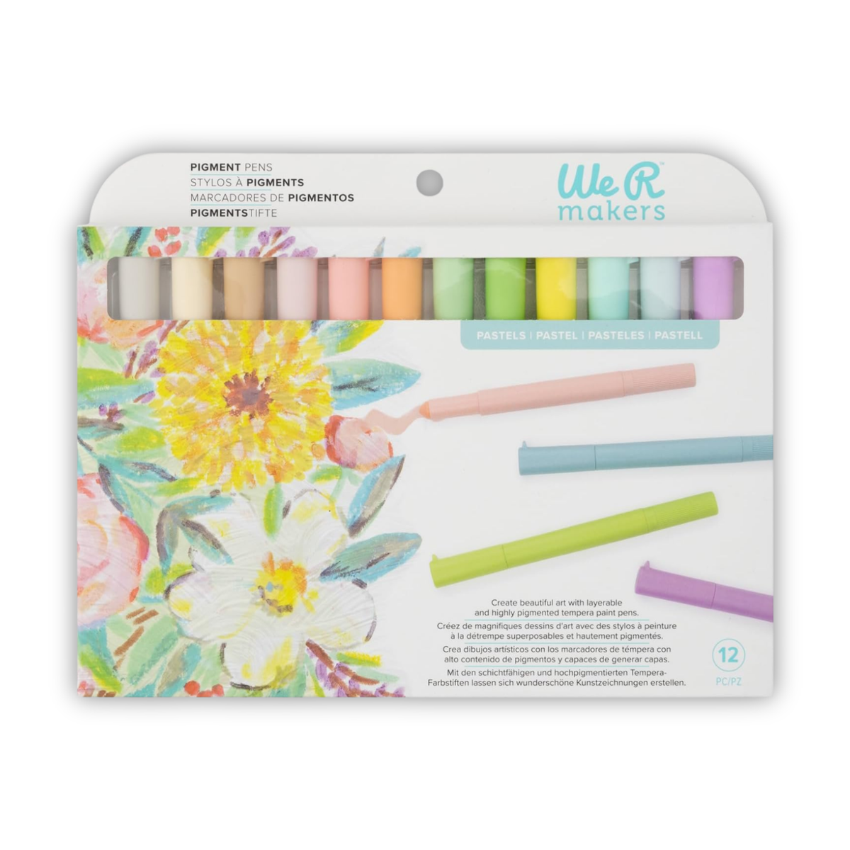 Pigment Pens Pastels / 12 Plumones Tempera Colores Pastel
