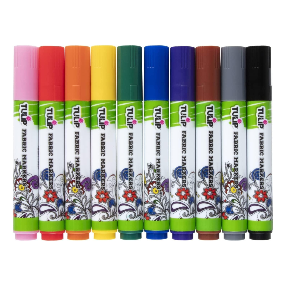 Permanent Fabric Markers / 10 Marcadores de Tela Punta de Pincel Marcadores &amp; Plumones Tulip