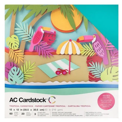 Variety Cardstock Tropical / Hojas Cartulina Colores Tropical 12"