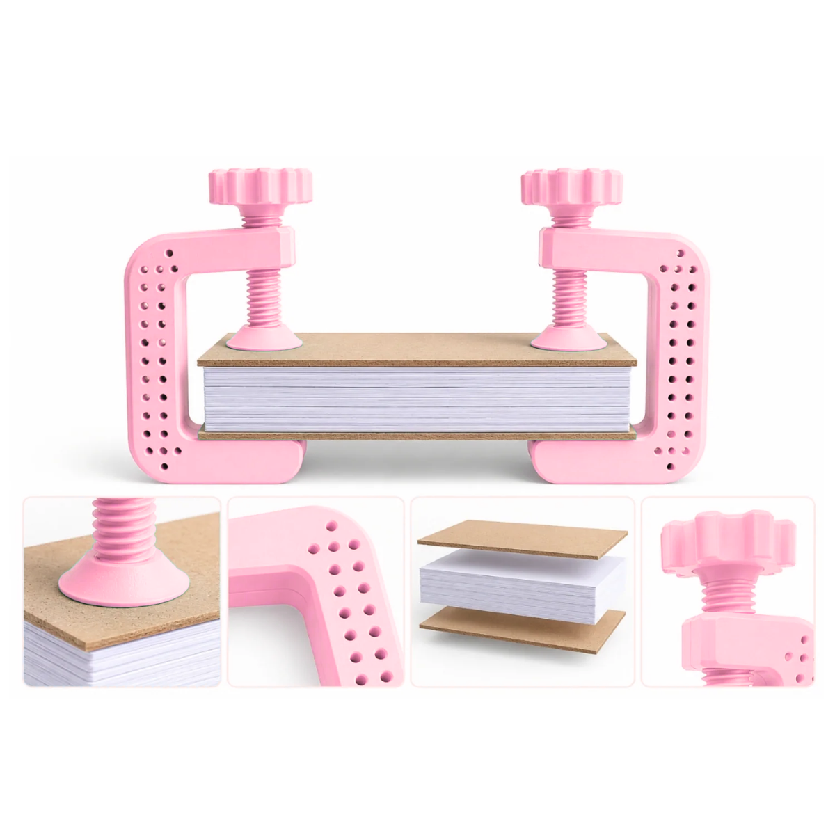 Set de 2 Mini Prensas Rosa para Encuadernación