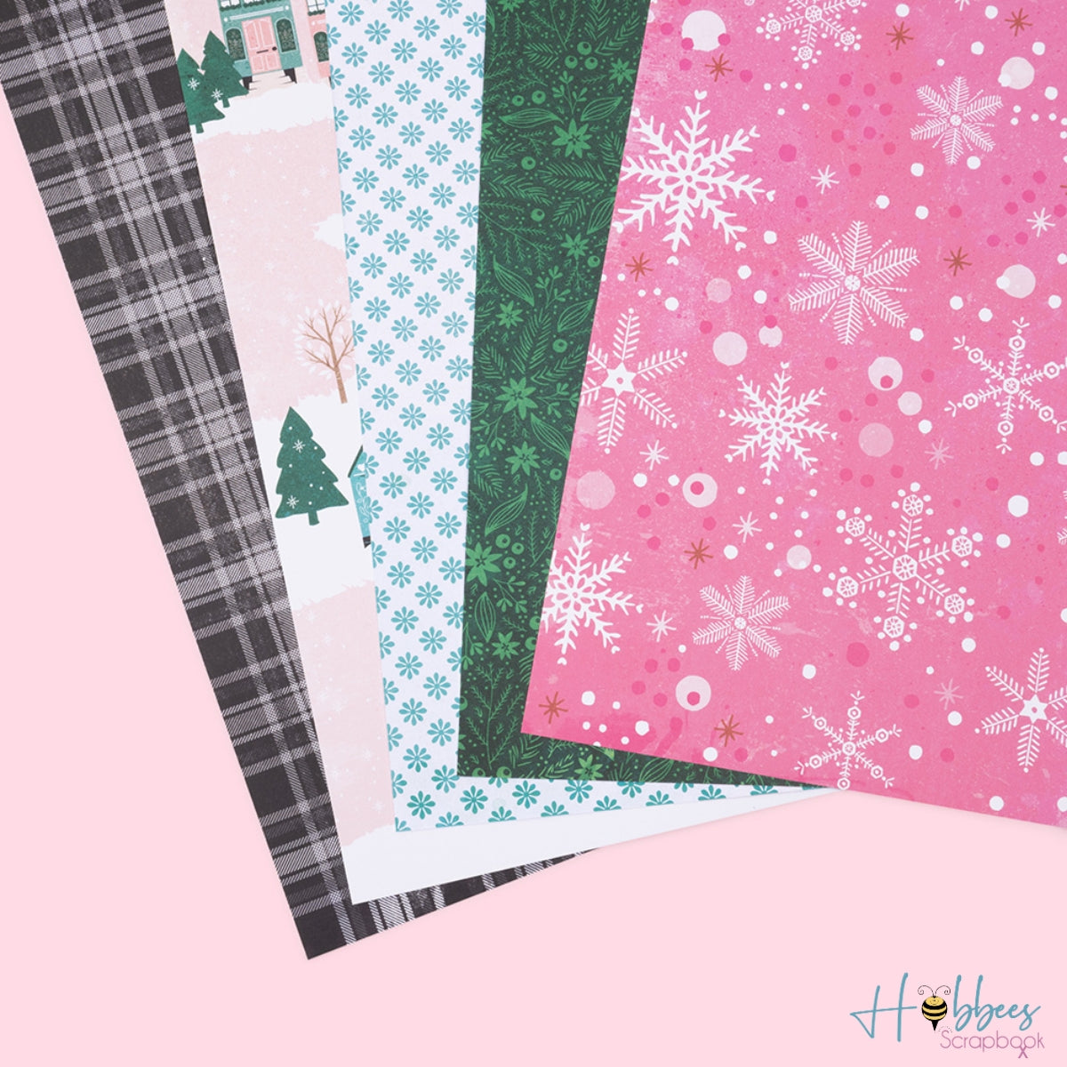 Peppermint Kisses Paper Pad 6&quot;  / Block de Papel Navideño Doble Cara Papel Vicki Boutin