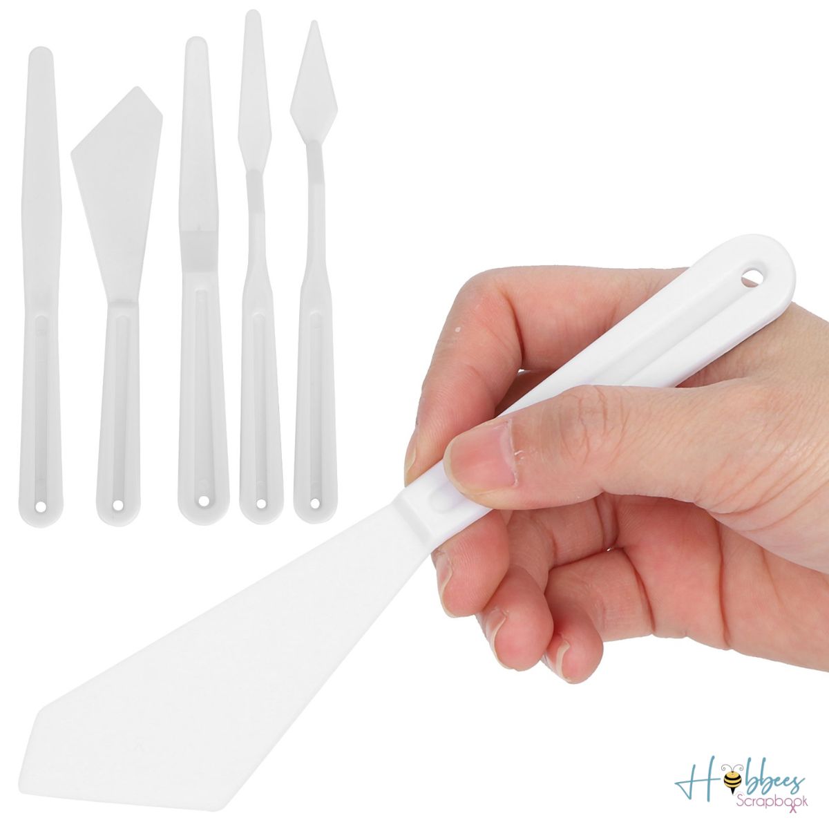 Plastic Knife Set / Set 5 de Espátulas de Plástico Pinceles y Brochas Art Supply Basics