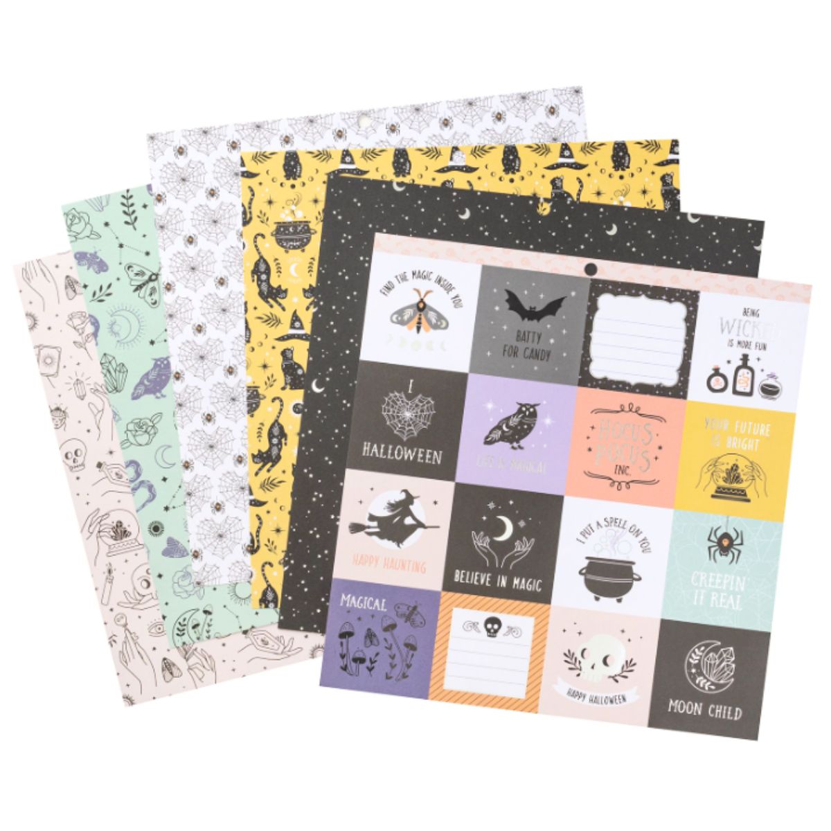 Cardstock Mysterial 12&quot; / Block Cartulina Doble Cara Halloween Papel DCWV