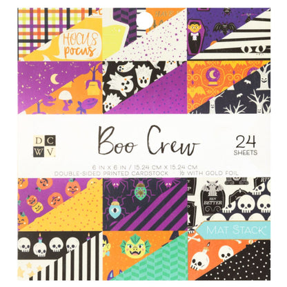 Cardstock Stack Boo Crew Gold Foil 6" / Cartulina Doble Cara Halloween Descontinuado DCWV