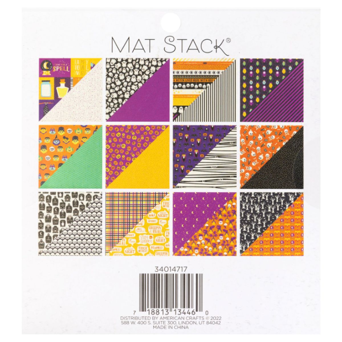 Cardstock Stack Boo Crew Gold Foil 6" / Cartulina Doble Cara Halloween Descontinuado DCWV