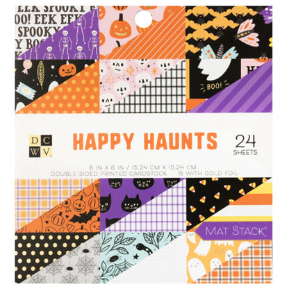 Cardstock Stack Happy Haunts Copper Foil 6&quot; / Cartulina Doble Cara Happy Haunts Papel DCWV