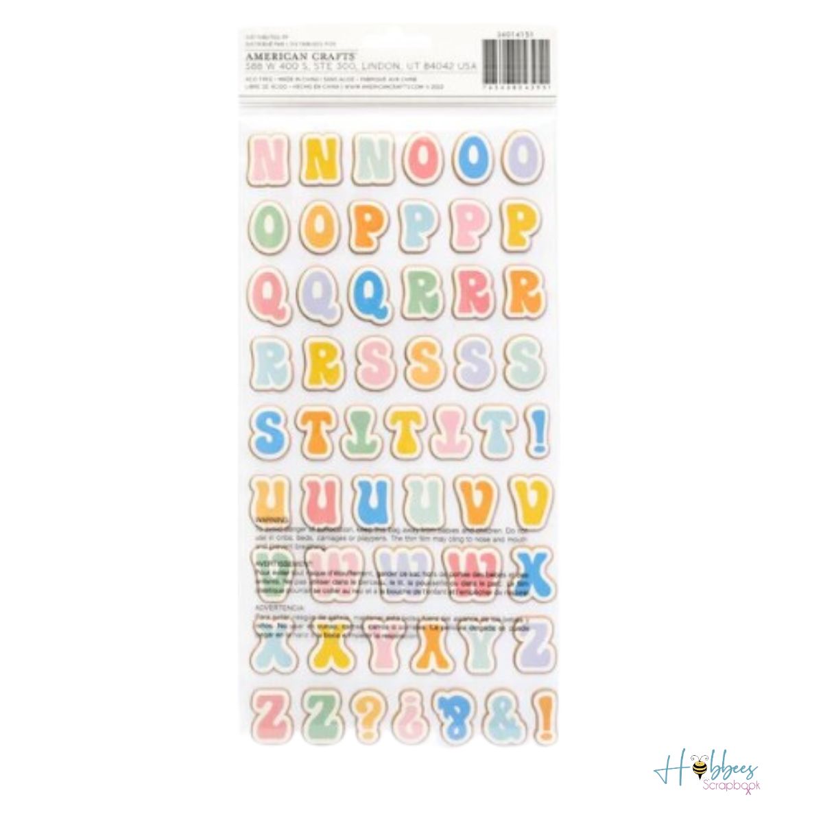 Thickers Groovy Alphabet Stickers / Calcomanias Esponjadas De Alfabeto Stickers American Crafts