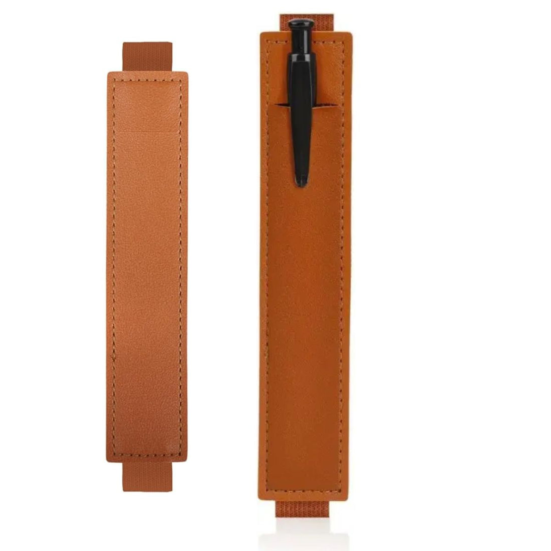 Sujeta Bolígrafos Con Elástico de Piel Sintética Marrón Encuadernacion Hobbees
