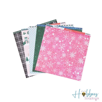 Peppermint Kisses Paper Pad 12in / Bloc de Papel Navideño Doble Cara Papel American Crafts