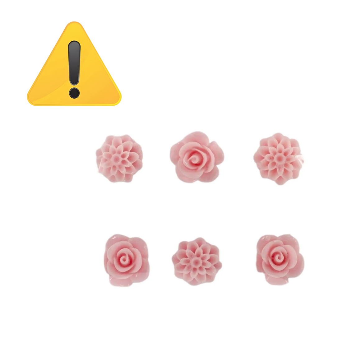 EA Pink Resin Flower Brads / Brads de Flores de Resina Rosa Adornos / Embellishments Bazzill