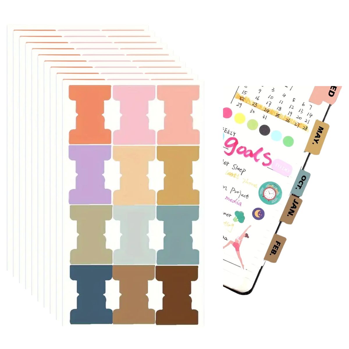 120 Pestañas Adhesivas de Colores Agendas y Journals Hobbees