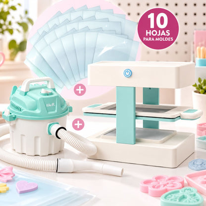 Mold Press Máquina para Crear Moldes + Aspiradora + 10 Láminas para Termoformado para Hacer Moldes Máquinas We R Memory Keepers