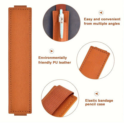 Sujeta Bolígrafos Con Elástico de Piel Sintética Marrón Encuadernacion Hobbees