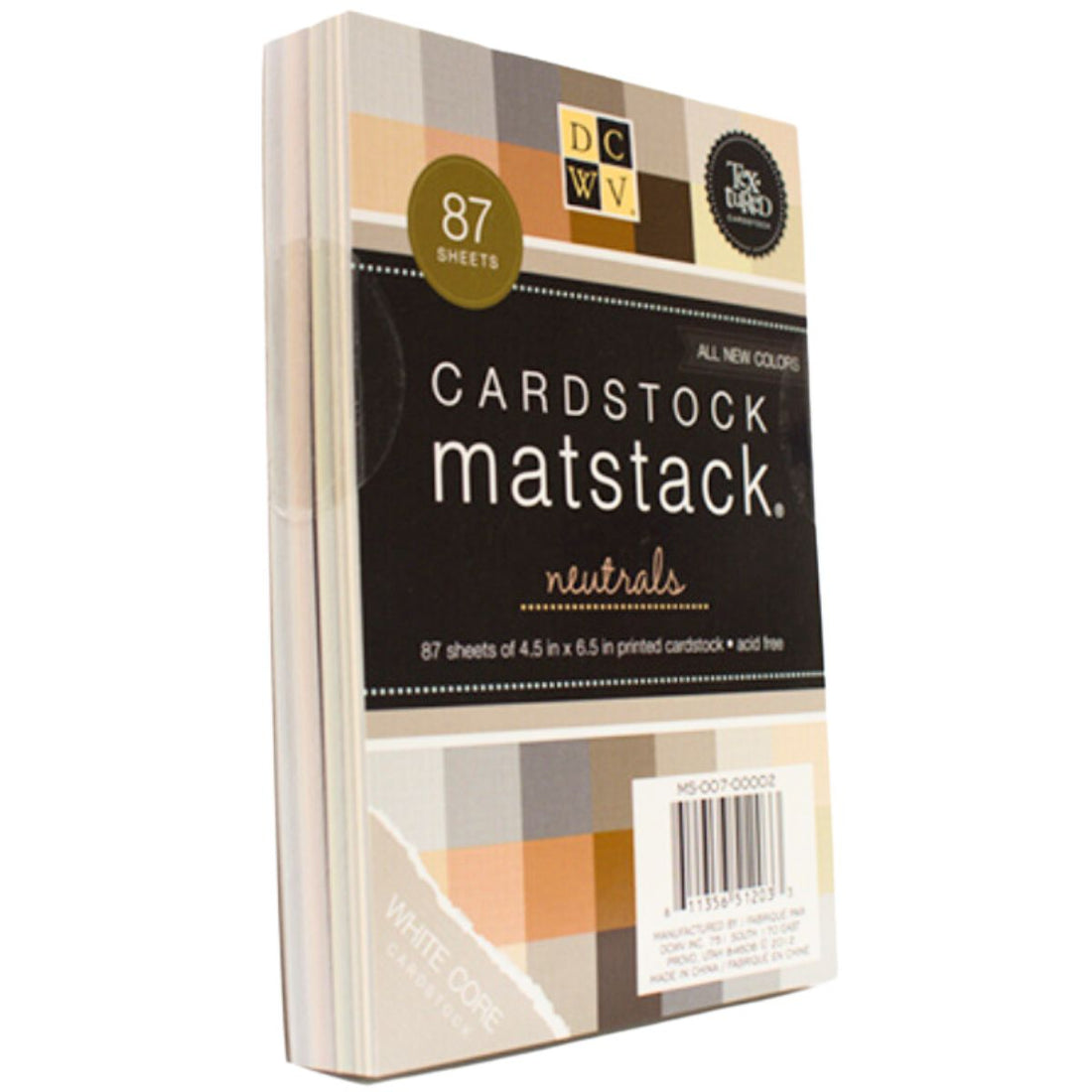 Single-Sided Mat Stack Neutrals /  Block de Cartulina Colores Neutrales 4.5&quot; Papel DCWV