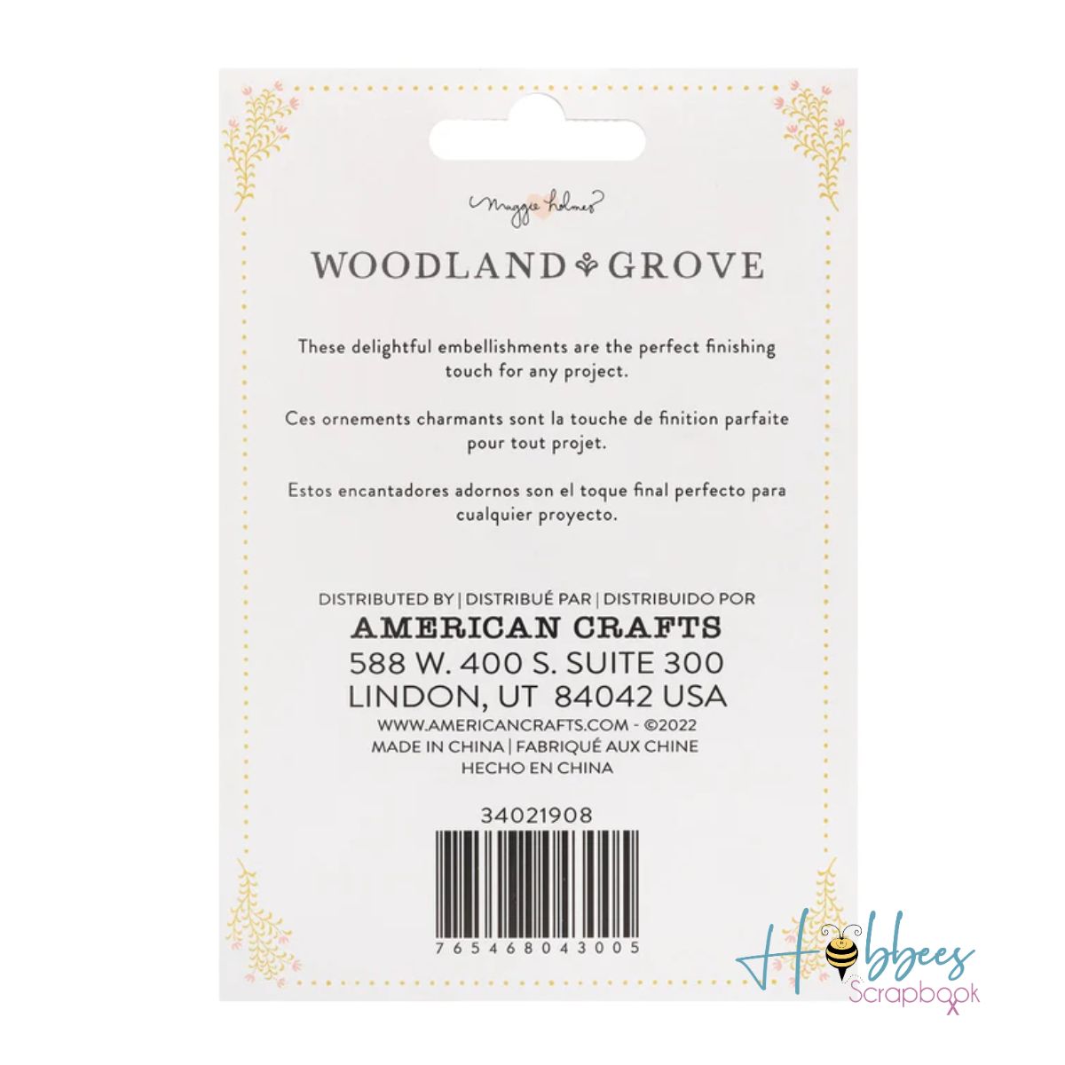 Charm Pins Woodland Grove / Pins Dorados Coleccion  Woodland &amp; Grove Accesorios American Crafts