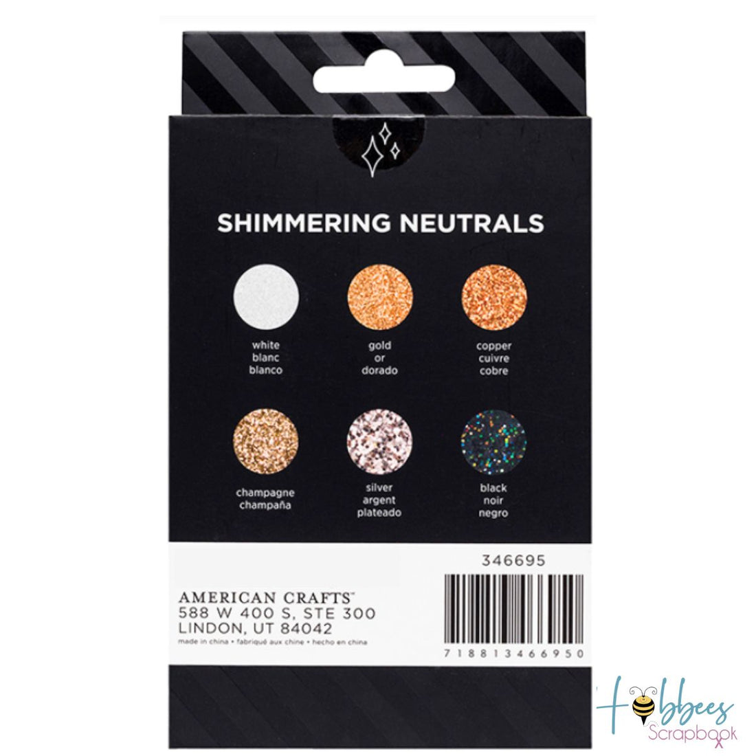 Glitter Value Pack Neutrals / Paquete de 6 Diamantinas Colores Neutros Adornos / Embellishments Yudu