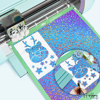 Holographic Opal Leopard Pattern Adhesive Vinyl / Vinil Adhesivo Leopardo Ópalo Holográfico Viniles Teckwrap