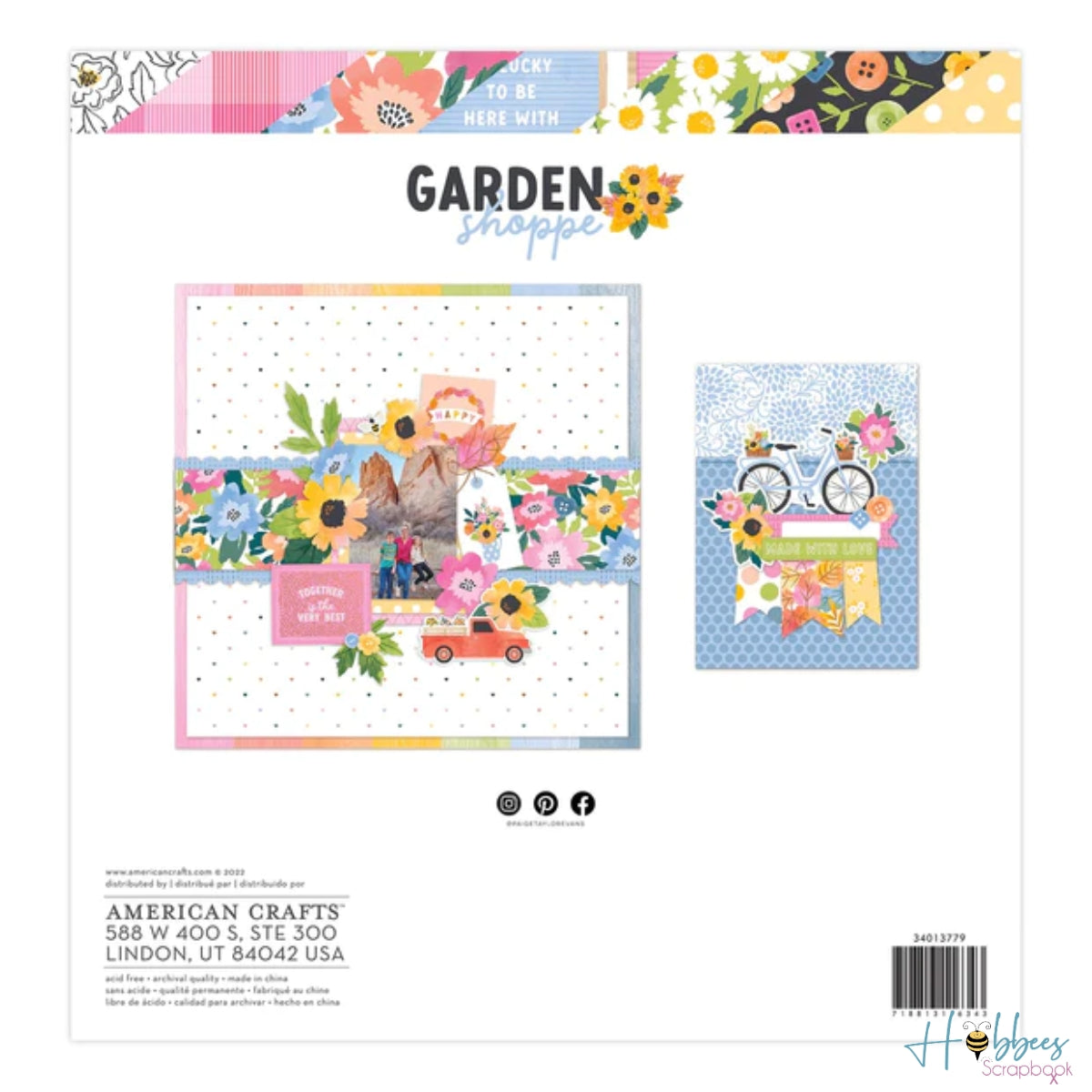 Garden Shoppe Paper Pad  / Block de Papel Jardín de Flores 12&quot; Papel Paige Evans