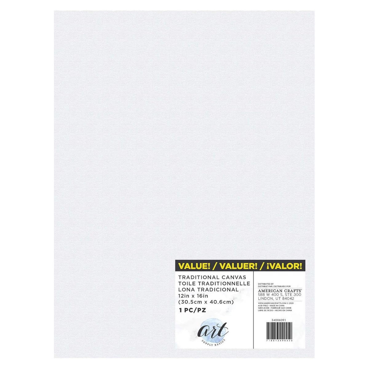 Canvas Panel 12 x 16" / Lienzo para Pintar Lienzos Art Supply Basics