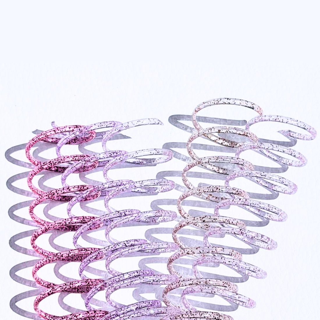 Espirales de Plástico Glitter 25mm para Encuadernación Creativa 10 pzs