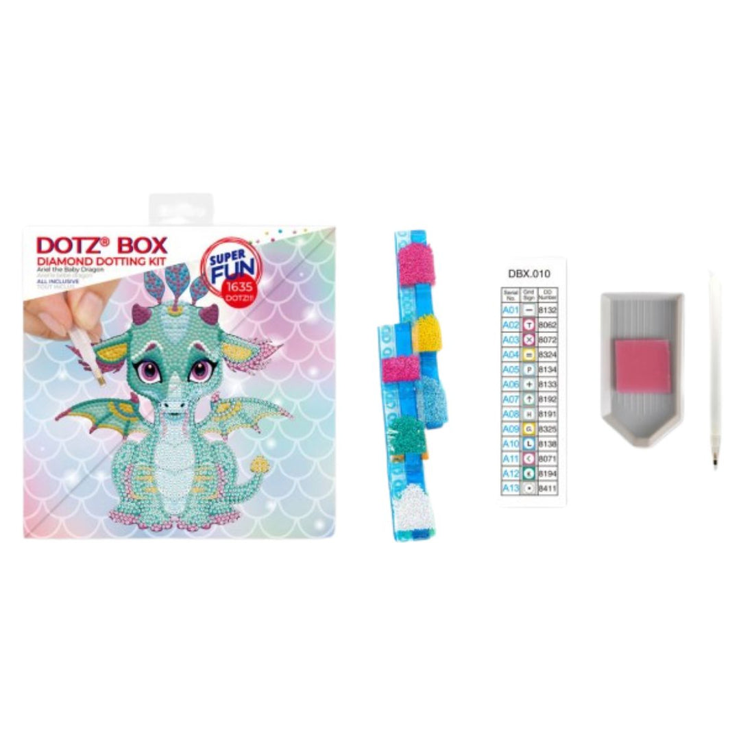Art Box Kit Ariel The Baby Dragon / Pintura con Diamantes Dragon Pintura Dimensional Diamond Dotz