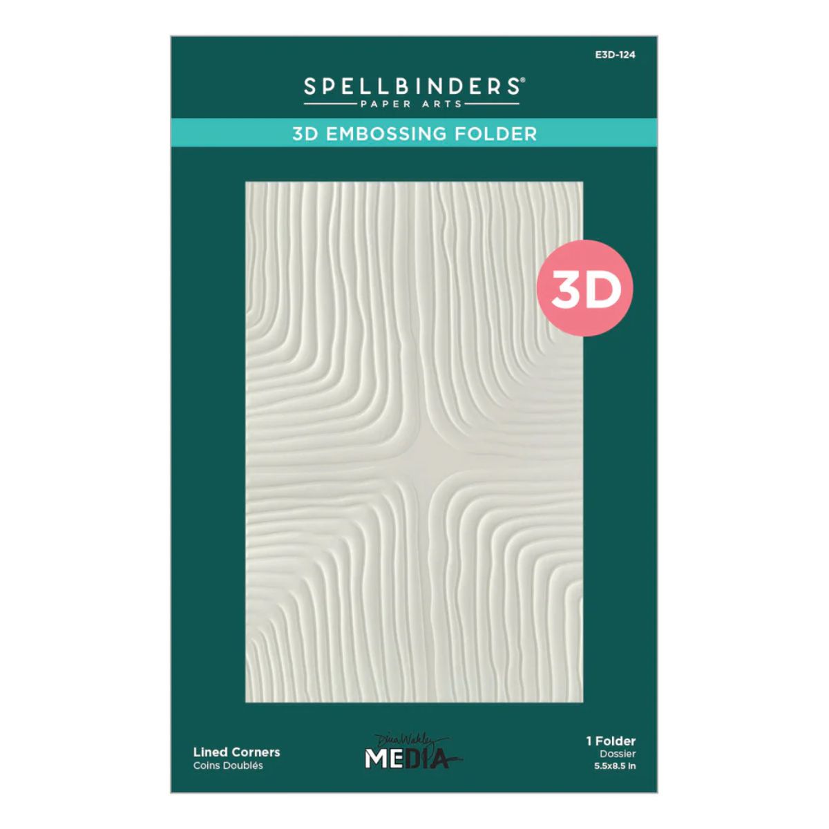 Lined Corners 3D Embossing Folder / Folder De Relieve 3D Esquinas Revestidas Folders de Grabado Spellbinders