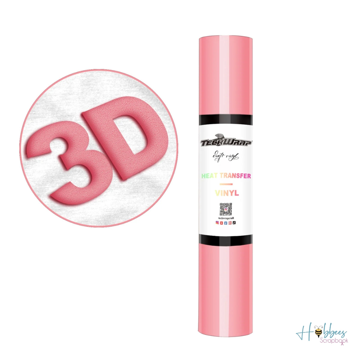 Coral Pink Puff Heat Transfer Vinyl / Vinil Termoadhesivo 3D Rosa Coral Viniles Teckwrap