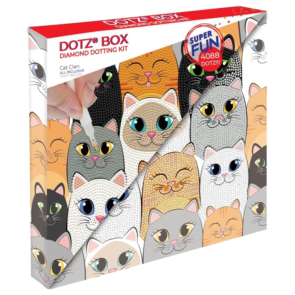 Art Box Kit Cat Clan / Pintura con Diamantes Gatos Pintura Dimensional Diamond Dotz