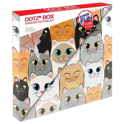 Art Box Kit Cat Clan / Pintura con Diamantes Gatos Pintura Dimensional Diamond Dotz