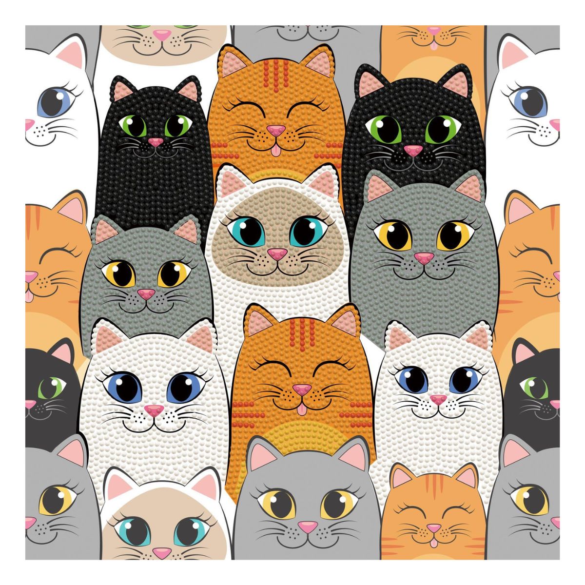 Art Box Kit Cat Clan / Pintura con Diamantes Gatos Pintura Dimensional Diamond Dotz