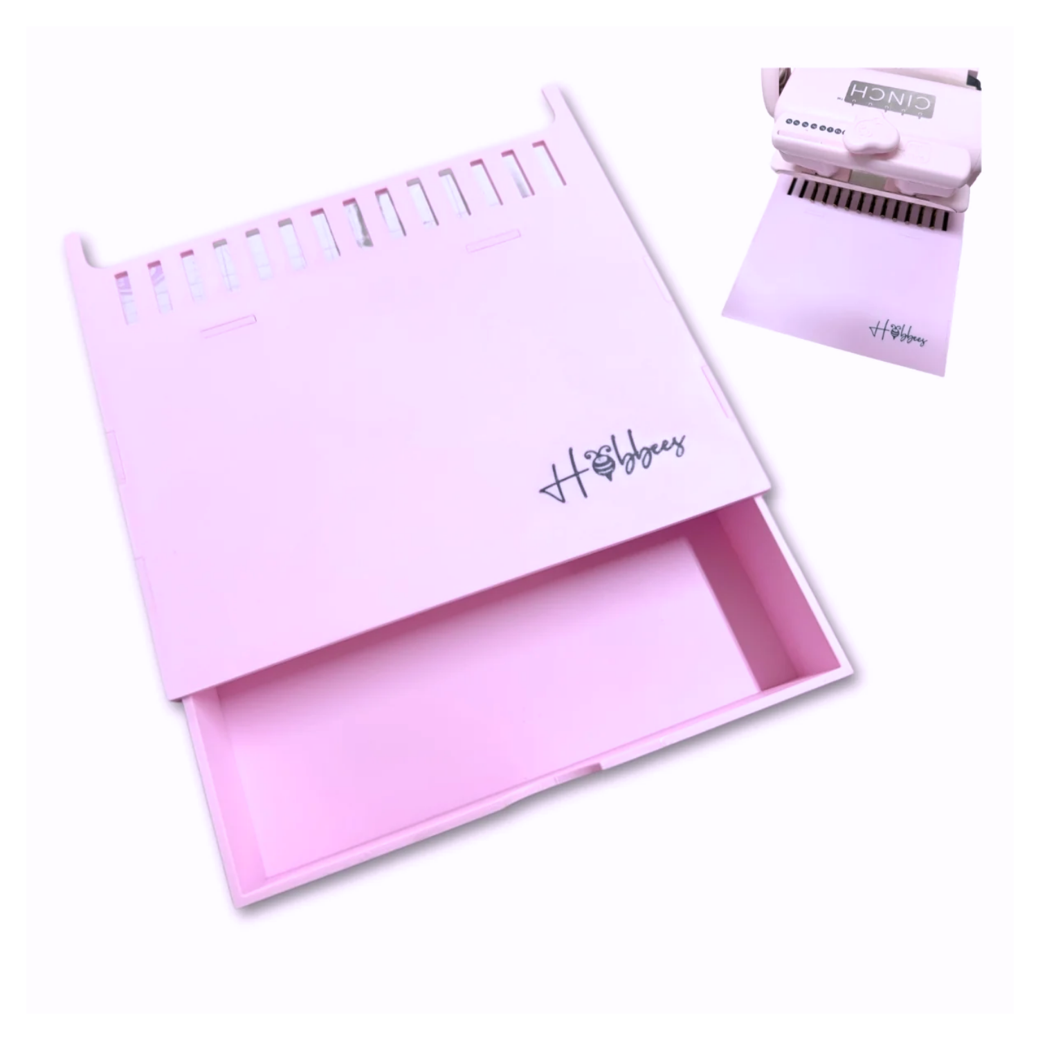 Base con Cajón y Guia para Alinear y Cerrar Arillos con The Cinch Color Lila