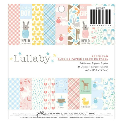 Lullaby Paper Pad / Block de Papel para Bebé 6" x 6" Descontinuado Pebbles