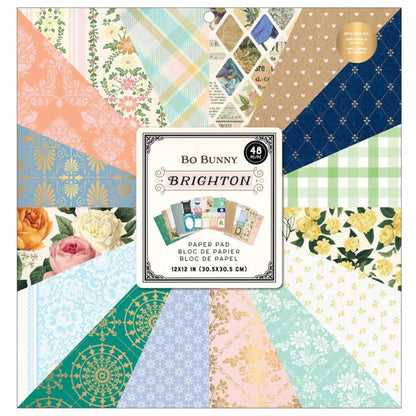 Brighton Paper Pad 12&quot; / Block de Papel Doble Cara Decorativo Papel BoBunny