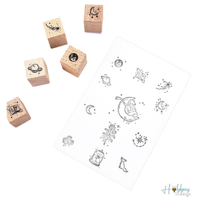 Wooden Rubber Stamps Little Prince  / Sellos de Goma El Principito Descontinuado Mr Paper