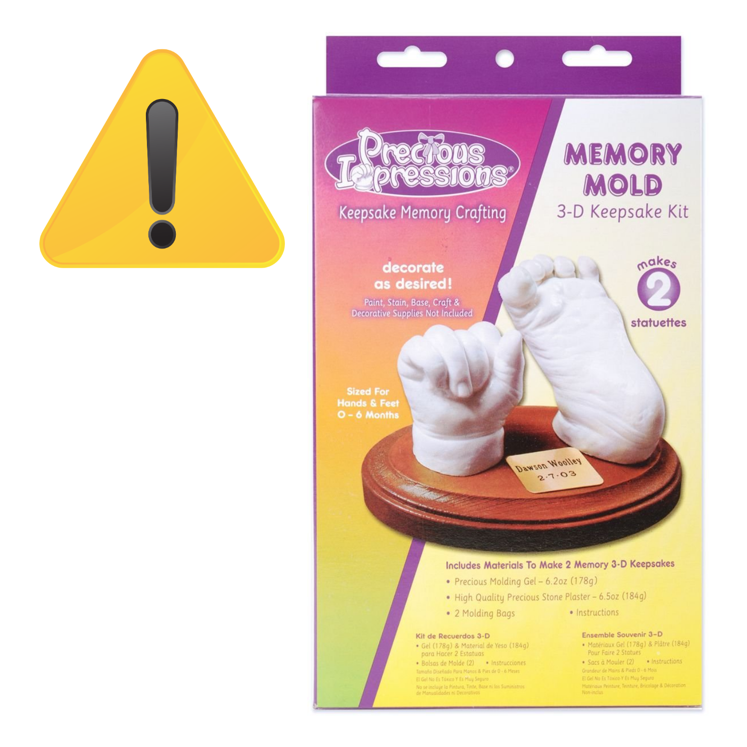 EA 3D Baby Memory Keepsake Kit / Kit de Recuerdos 3D Para Bebè Con Yeso Kits / Sets Darice