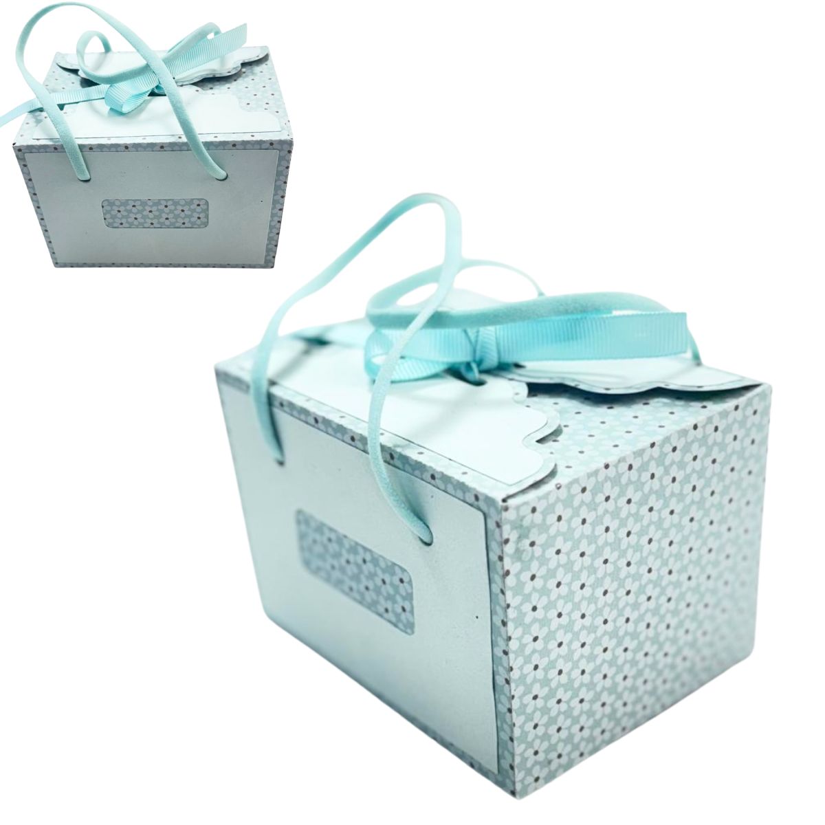 Troquel de Cajita con Asas y Tapa Decorativa Dados de Corte / Suajes / Troqueles Lyssette Guiot Crafts