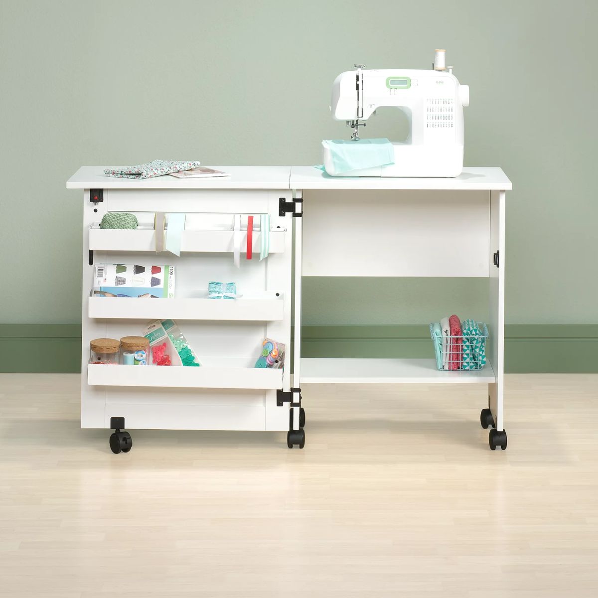 Rolling Sewing Cart Storage / Mueble para Manualidades con Ruedas Almacenamiento y Organización Sauder