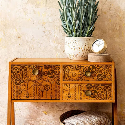 Esténcil de Relojes y Engranes 30.5cm Esténciles / Plantillas Hobbees