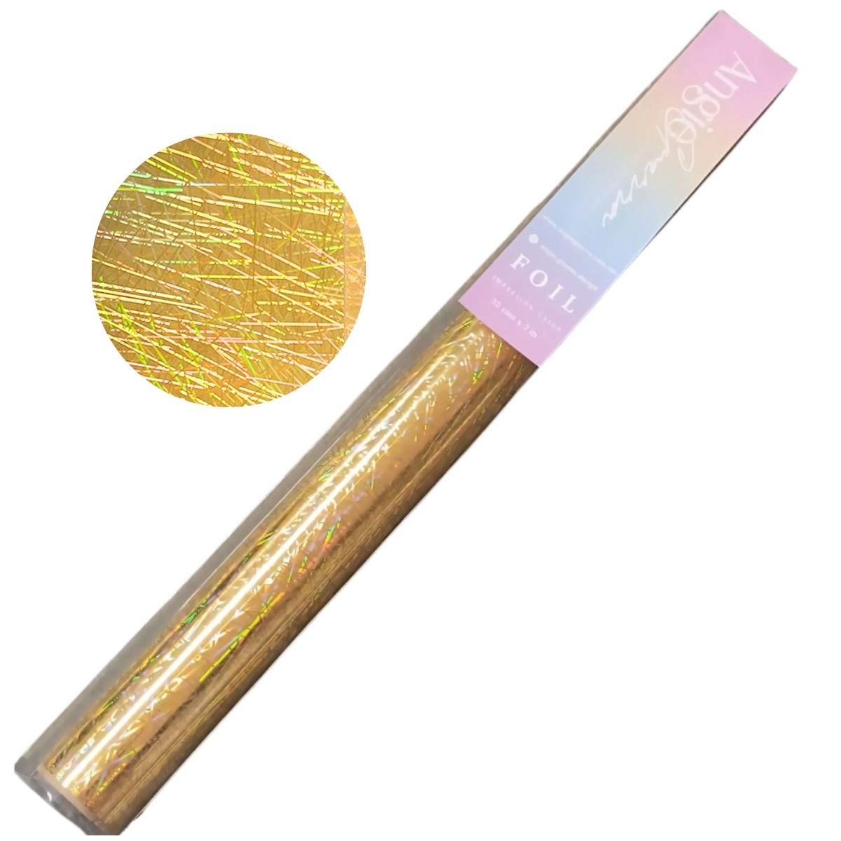 Foil Para Tinta Dorado Eléctrico Holográfico 3m Foil Reactivo Angie Guerra