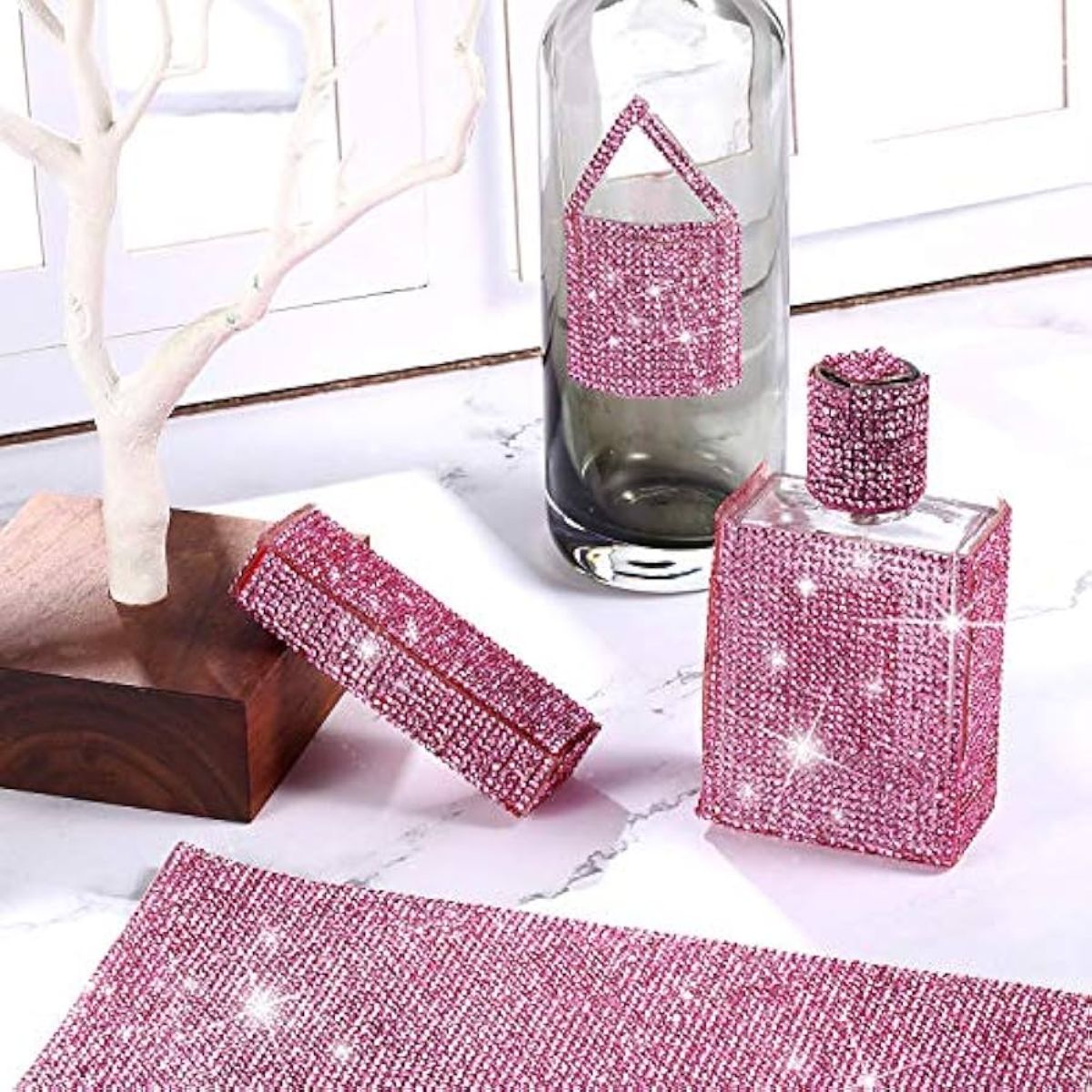 Hoja de Cristales Autoadhesiva Color Rosa Adornos / Embellishments Hobbees