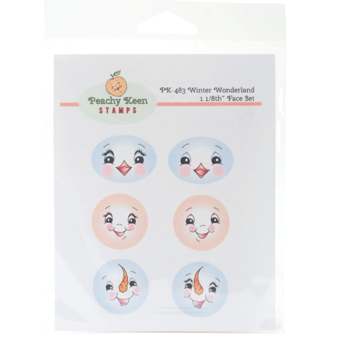 Winter Wonderland Faces Stamps / Sellos de Goma Caras de Invierno Sellos Peachy Keen