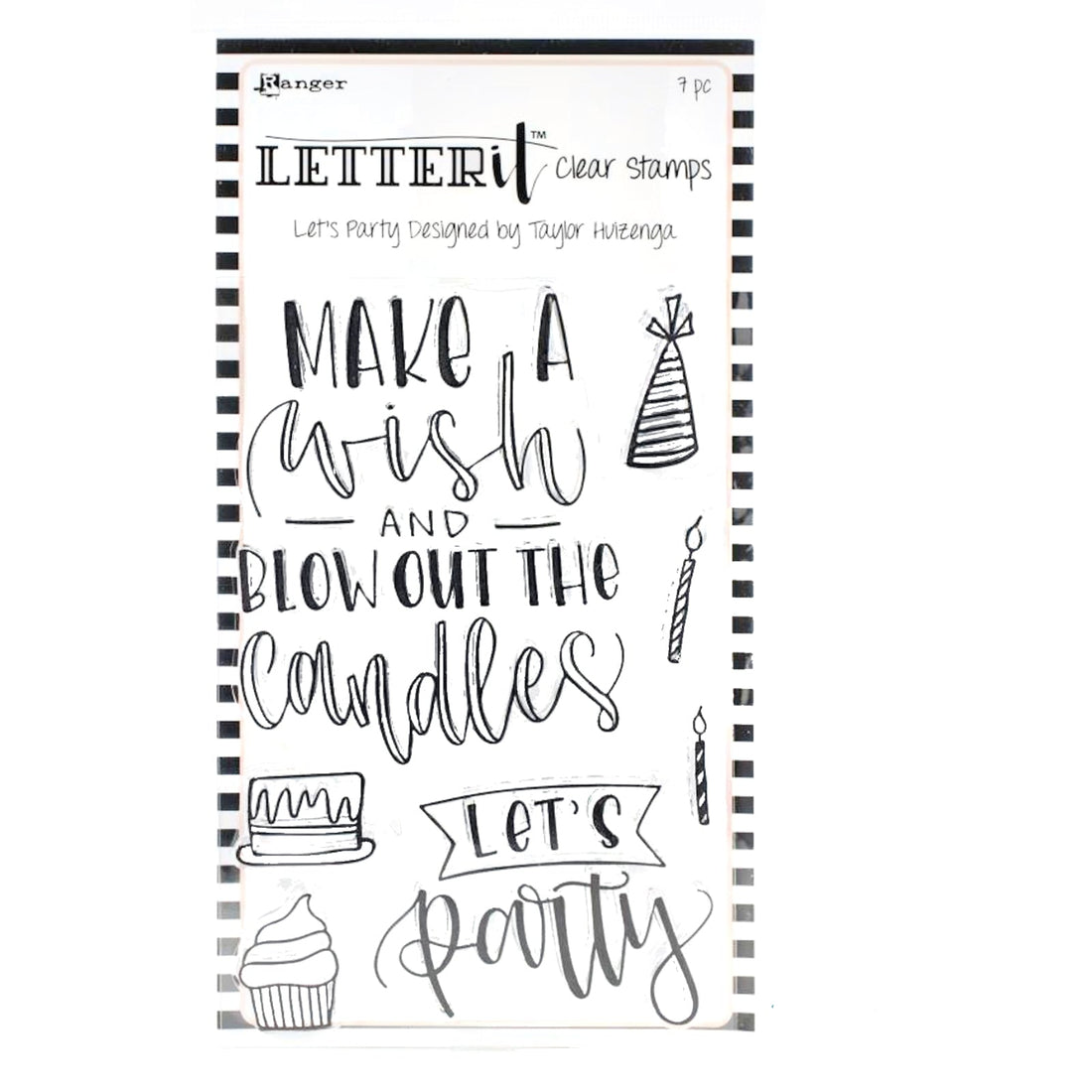 Ranger Letter It Clear Stamp / Sello Acrílico let´s party Sellos Ranger