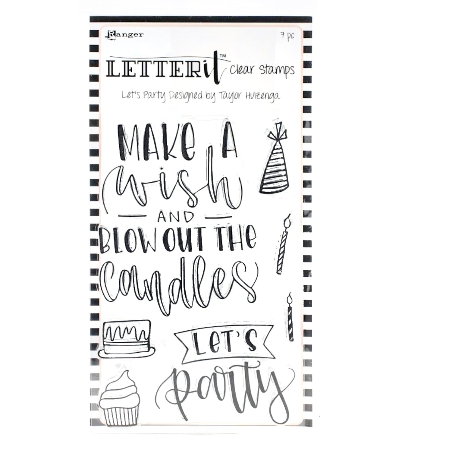 Ranger Letter It Clear Stamp / Sello Acrílico let´s party Sellos Ranger