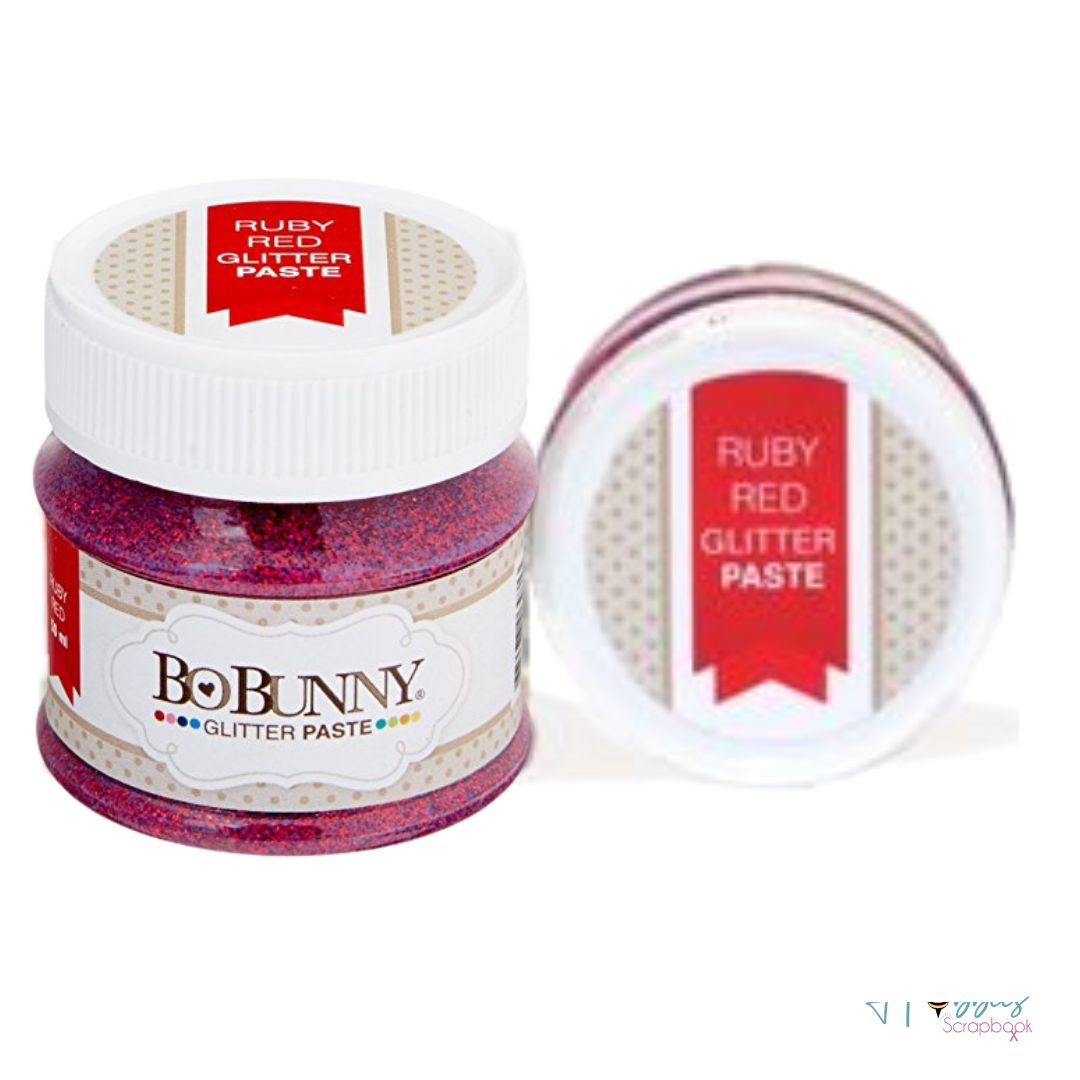 Ruby Red Glitter Paste / Pasta Brillante Roja Pastas Texturizadoras y Medios Mixtos BoBunny